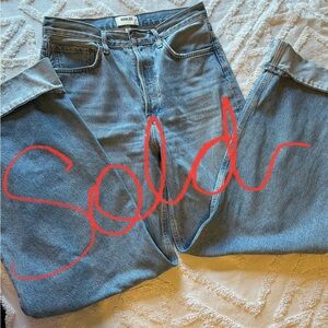 Agolde Jean Light Blue Denim Adame High Rise Wide Leg